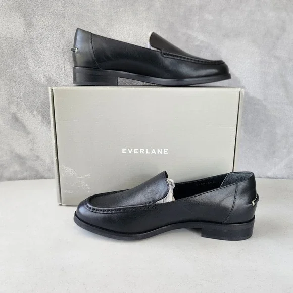 Everlane The Modern Loafer Shoes Womens Size 9 Black Leather Slip On Classy NIB - Picture 1 of 14